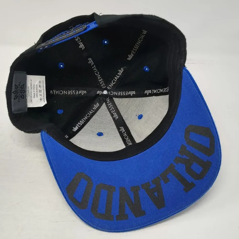 Essencial Snapback Black Blue One Size Orlando Florida 3D Puff Underbrim Hat